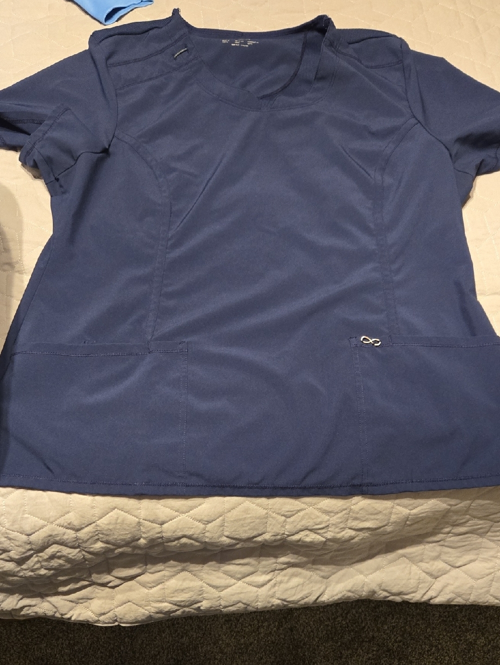Cherokee INFINITY Navy Short Sleeve Women's Scrub Top